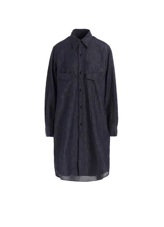 6OZ DENIM GARMENTFINISH MILITARY SHIRT DRESS