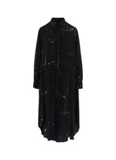 ANGEL-PRINT DUNGAREE TWILL SHIRT DRESS