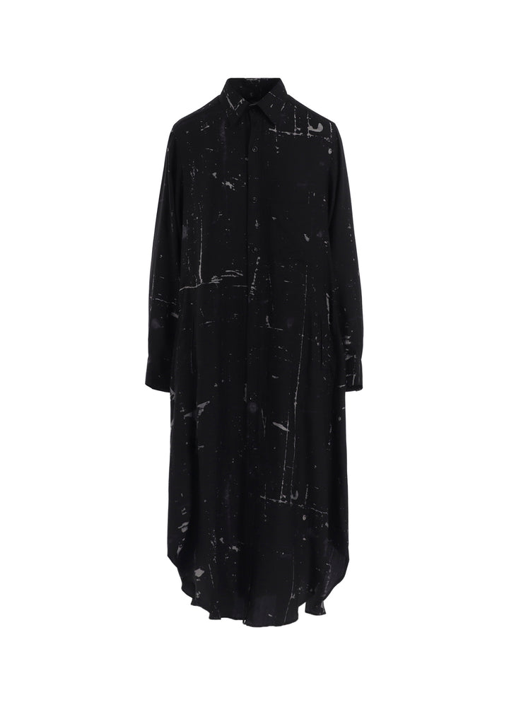 ANGEL-PRINT DUNGAREE TWILL SHIRT DRESS