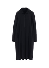 WOOL BREND TWILL STAND-UP COLLAR DRESS