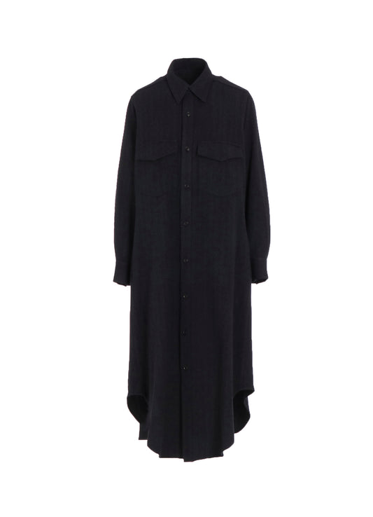 W/NY HERRINGBONE MILITARY LONG DRESS
