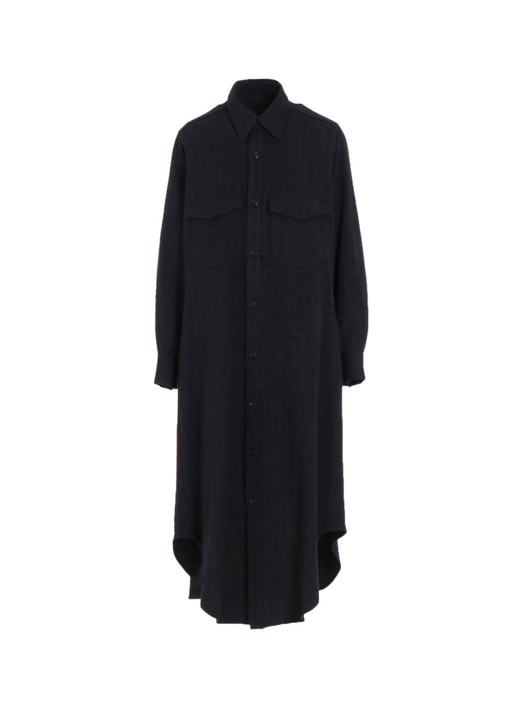 W/NY HERRINGBONE MILITARY LONG DRESS