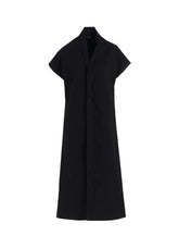COTTON TWILL GARMENT DYE FRENCH SLEEVE DRESS