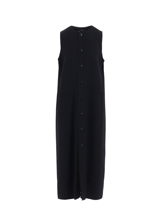 WOOL GABARDINE FRONT OPEN DRESS