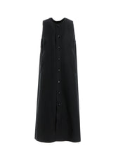 VISCOSE TWEED STRIPE FRONT OPEN DRESS