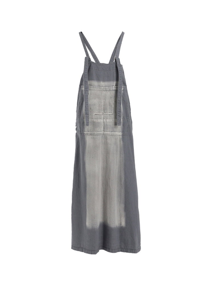 SPOTTED DENIM SALOPETTE SKIRT