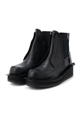 RAW-EDGE SMOOTH LEATHER GORE BOOTS