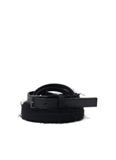 LEATHER/COTTON TWILL DOUBLE BELT
