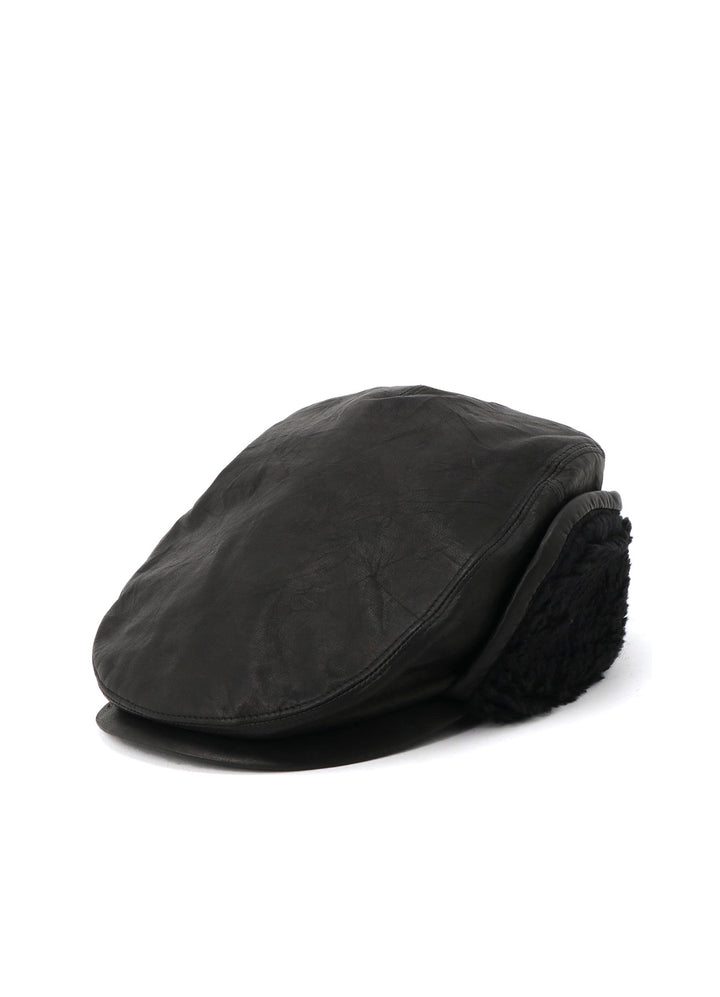SOFT LEATHER EAR MUFF CAP