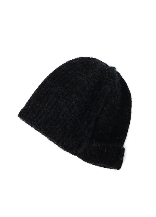 MOHAIR WOOL COMBINATION KNIT BEANIE