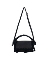 BRAIDED STRING LEATHER SHOULDER BAG