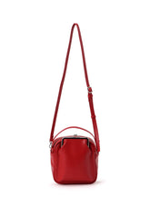 COW LEATHER METAL CLASP BOX BAG