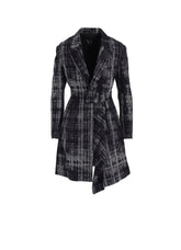 FADED PLAID JACQUARD LEFT FRON CLOTH JACKET