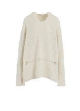 THICK SLUB JERSEY CURLED COLLAR PULLOVER