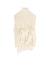 THICK SLUB JERSEY FRINGE VEST