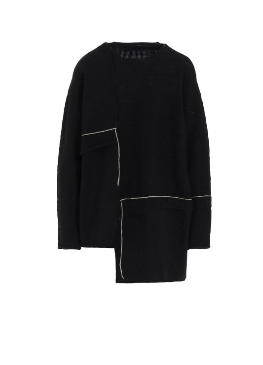 PATCHWORK CREW NECK PULLOVER