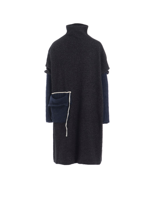 KNIT CONBINATION HIGH NECK DRESS