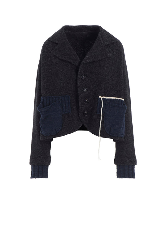 KNIT COMBINATION SHORT JACKET