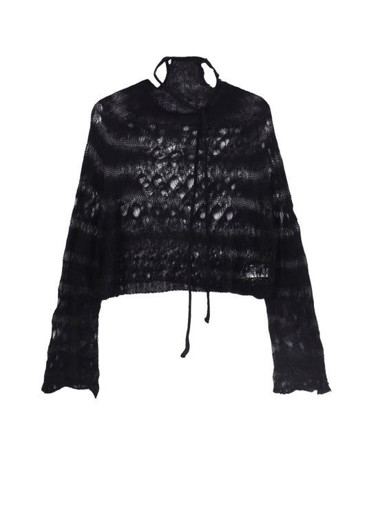 WOLE DESIGN MOHAIR KNITED SHORT PULLOVER