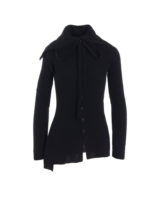 DOUBLE COLLAR ASSYMETRIC CARDIGAN
