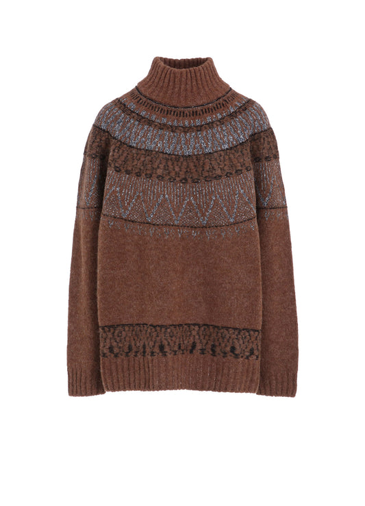 NORDIC DESIGN HIGH NECK KNIT PULLOVER