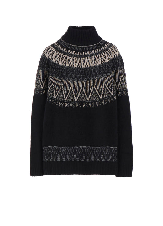 NORDIC DESIGN HIGH NECK KNIT PULLOVER