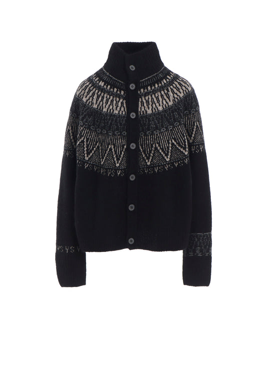 NORDIC DESIGN HIGH NECK KNIT CARDIGAN