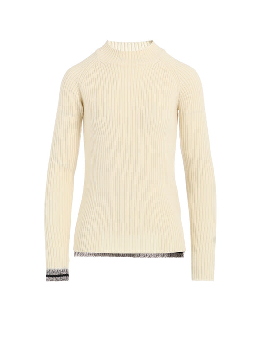 RIBBED MINI HIGH NECK PULLOVER