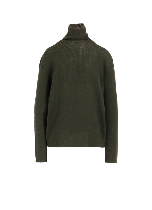 RIB OVERSIZED HIGH NECK KNIT