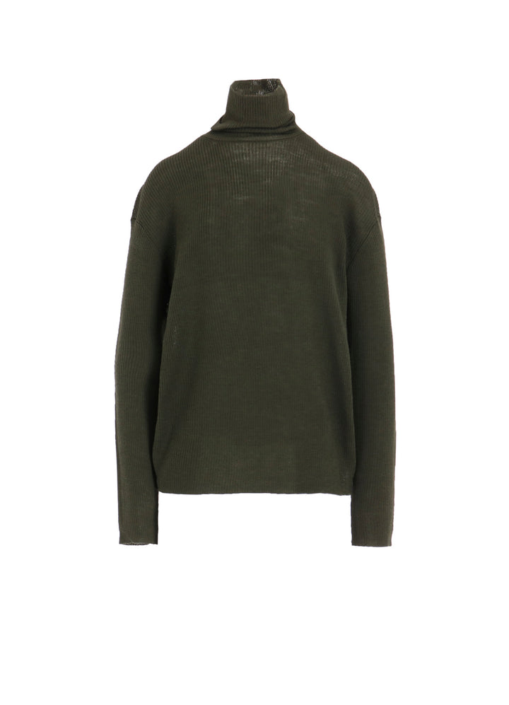 RIB OVERSIZED HIGH NECK KNIT