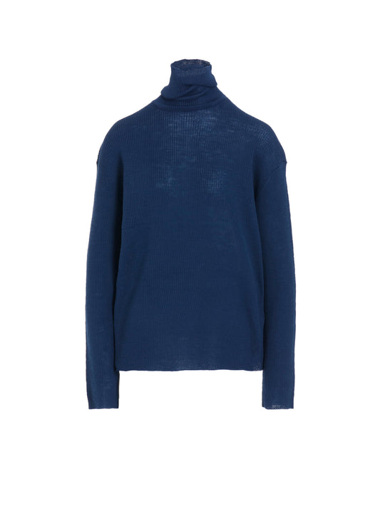 RIB OVERSIZED HIGH NECK KNIT