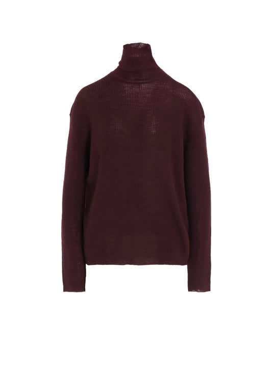 RIB OVERSIZED HIGH NECK KNIT