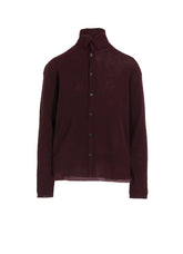 RIB HIGH NECK KNIT CARDIGAN