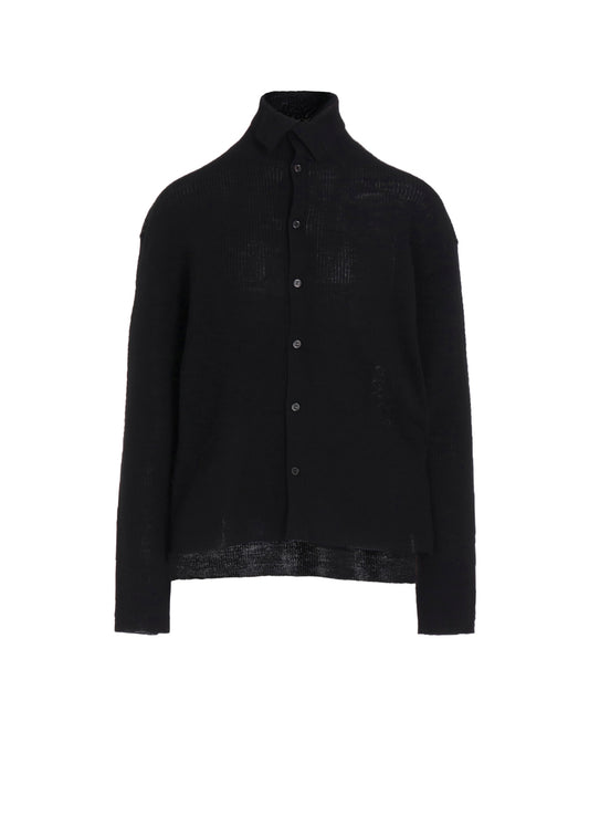 RIB HIGH NECK KNIT CARDIGAN