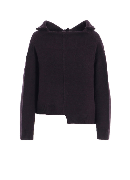 WOOL JERSEY ASYMMETRIC PULLOVER