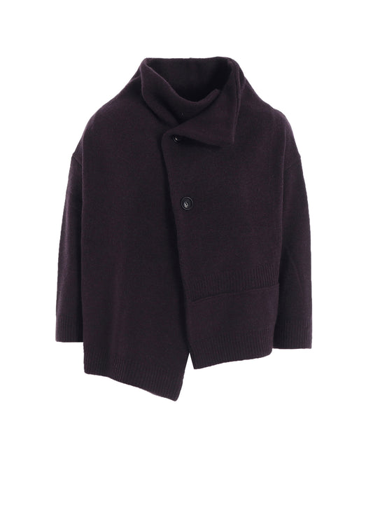 WOOL JERSEY SNAP BUTTON CARDIGAN