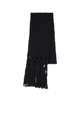 WOOL BLEND FRINGE SCARF