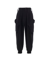 COTTON/FLAX MOLESKIN RIB HEM PANTS