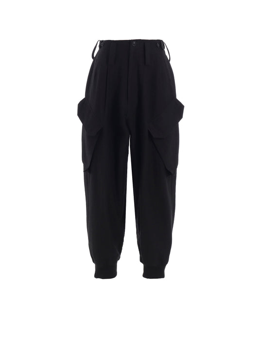 COTTON/FLAX MOLESKIN RIB HEM PANTS