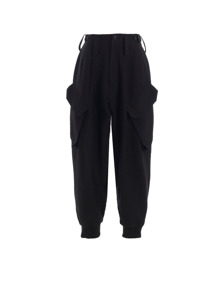 COTTON/FLAX MOLESKIN RIB HEM PANTS