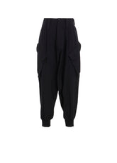 WOOL BLEND TWILL RIB HEM PANTS