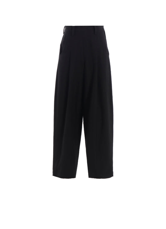 COTTON/FLAX MOLESKIN TUCKED PANTS