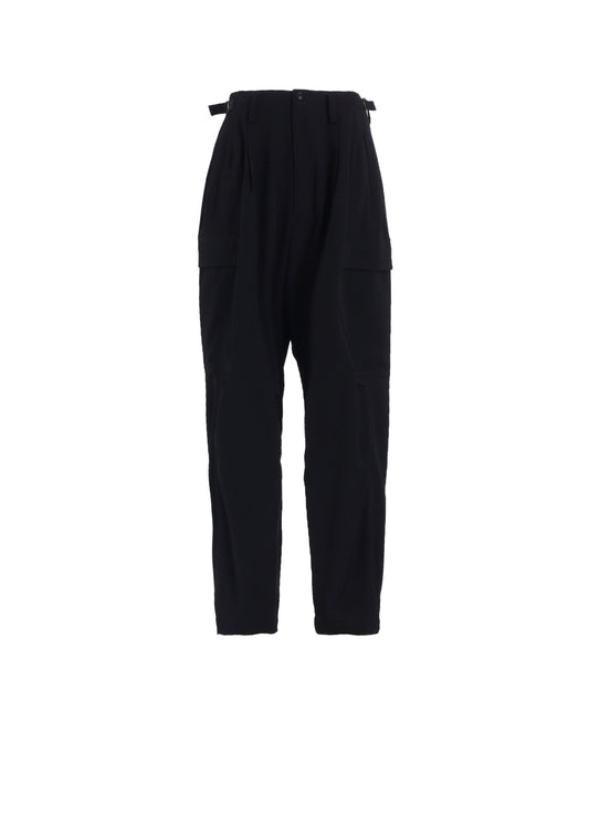 WOOL GABARDINE CARGO PANTS