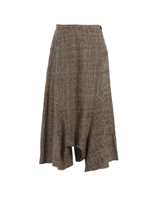NEEDLE-PUNCHED ASYMMETRIC FLARE PANTS