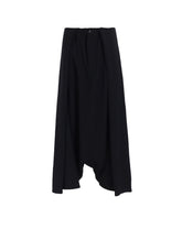 WOOL GABARDINE SAROUEL TUCKED PANTS