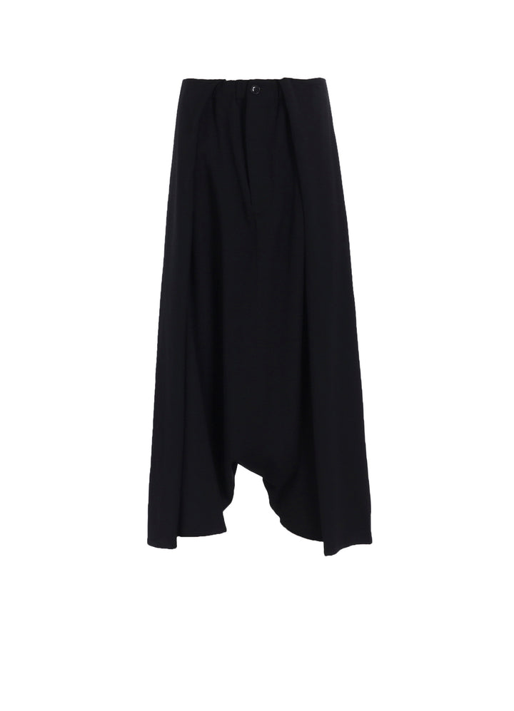 WOOL GABARDINE SAROUEL TUCKED PANTS