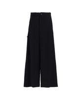 WOOL GABARDINE BELT PANTS