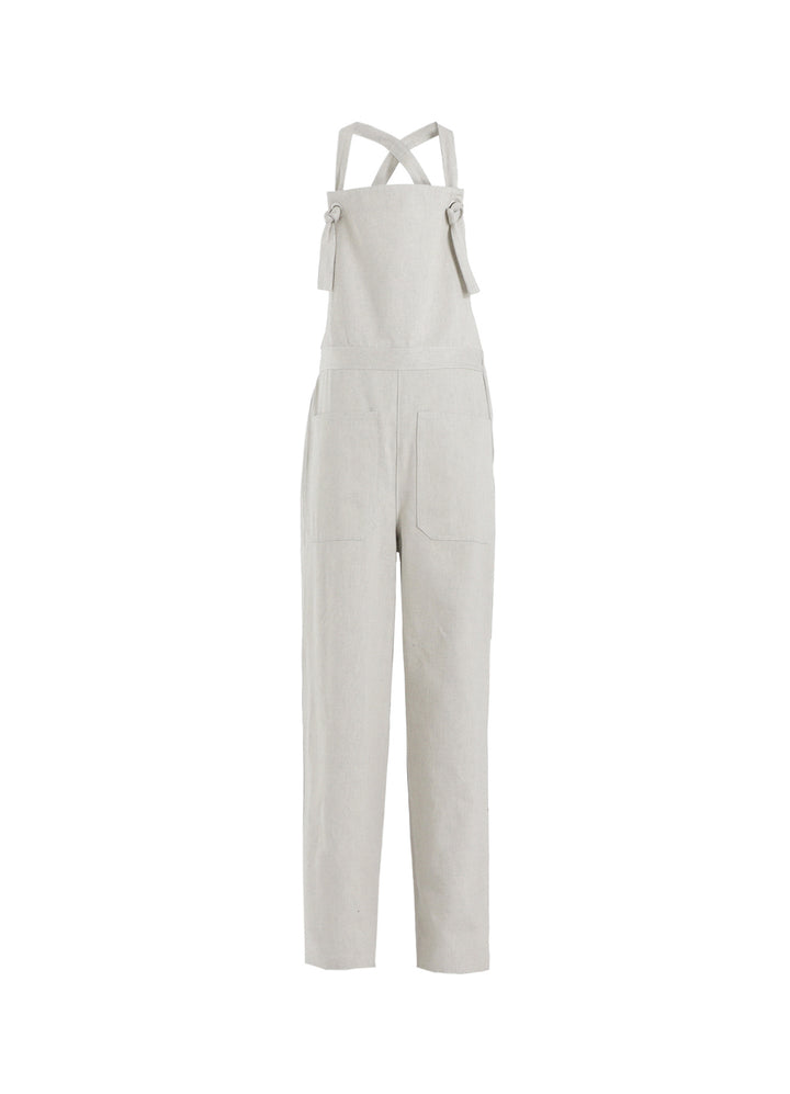 UNEVEN YARN DENIM APRON PANTS