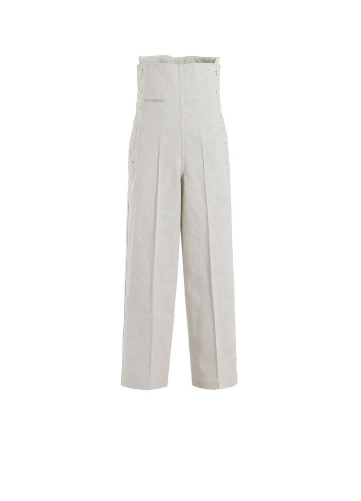 UNEVEN YARN DENIM SIDE OPEN PANTS