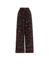FLOWER PRINT ELASTIC WAIST PANTS